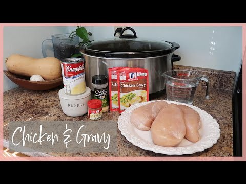 Crockpot Chicken and Gravy | Dump and Go Crockpot Meal | Chicken Crockpot Recipe