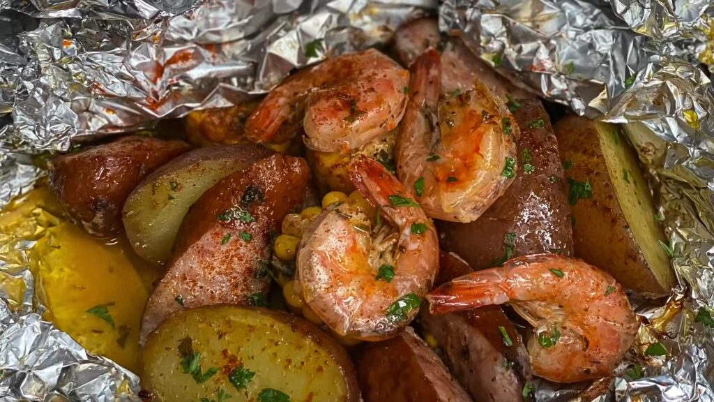 Grilled Spicy Shrimp Foil Packets 